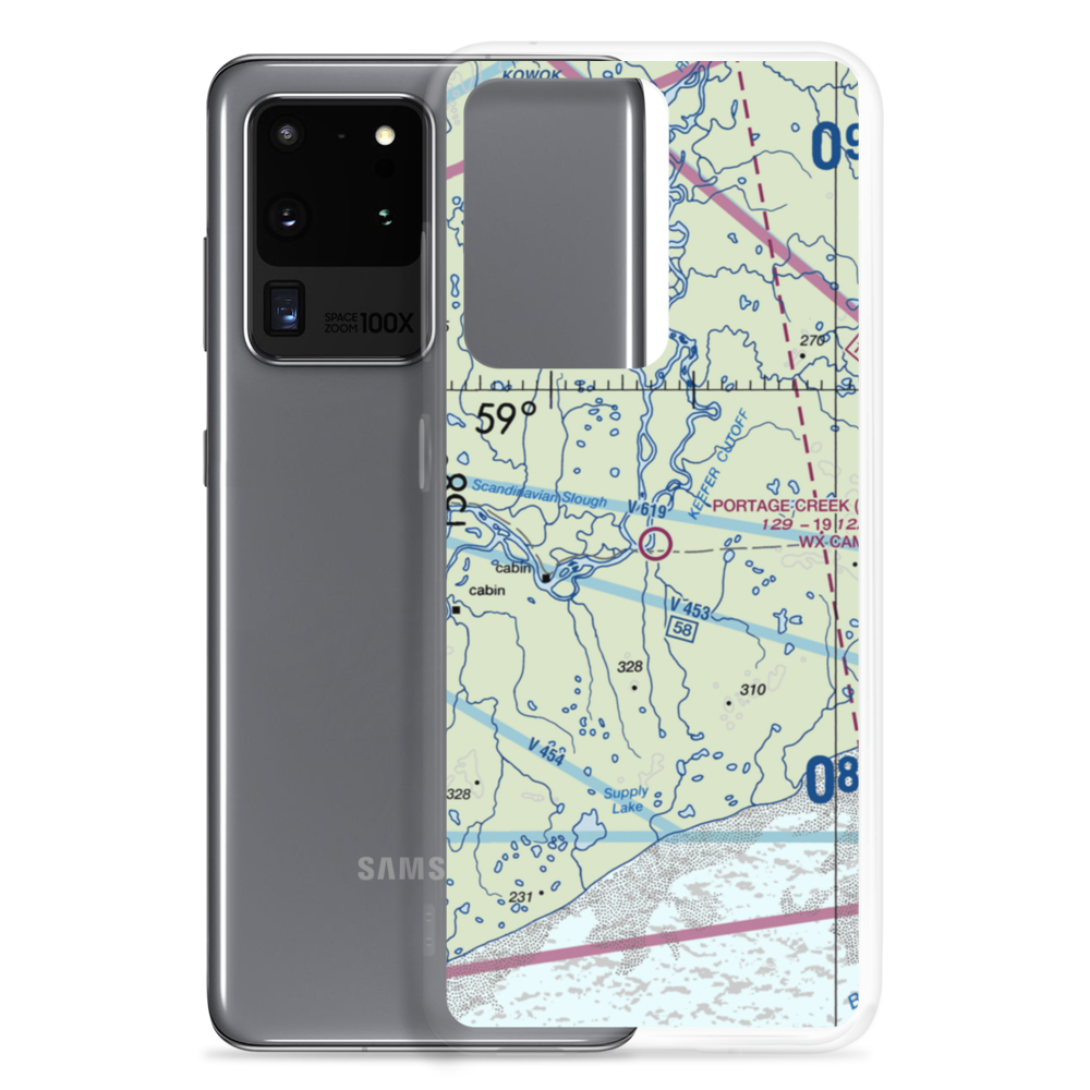 Portage Creek Airport (A14) VFR Sectional Samsung Case Samsung Galaxy S20 Ultra model shown