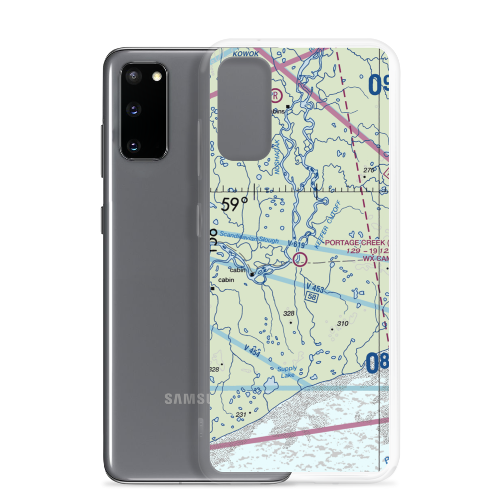 Portage Creek Airport (A14) VFR Sectional Samsung Case Samsung Galaxy S20 model shown
