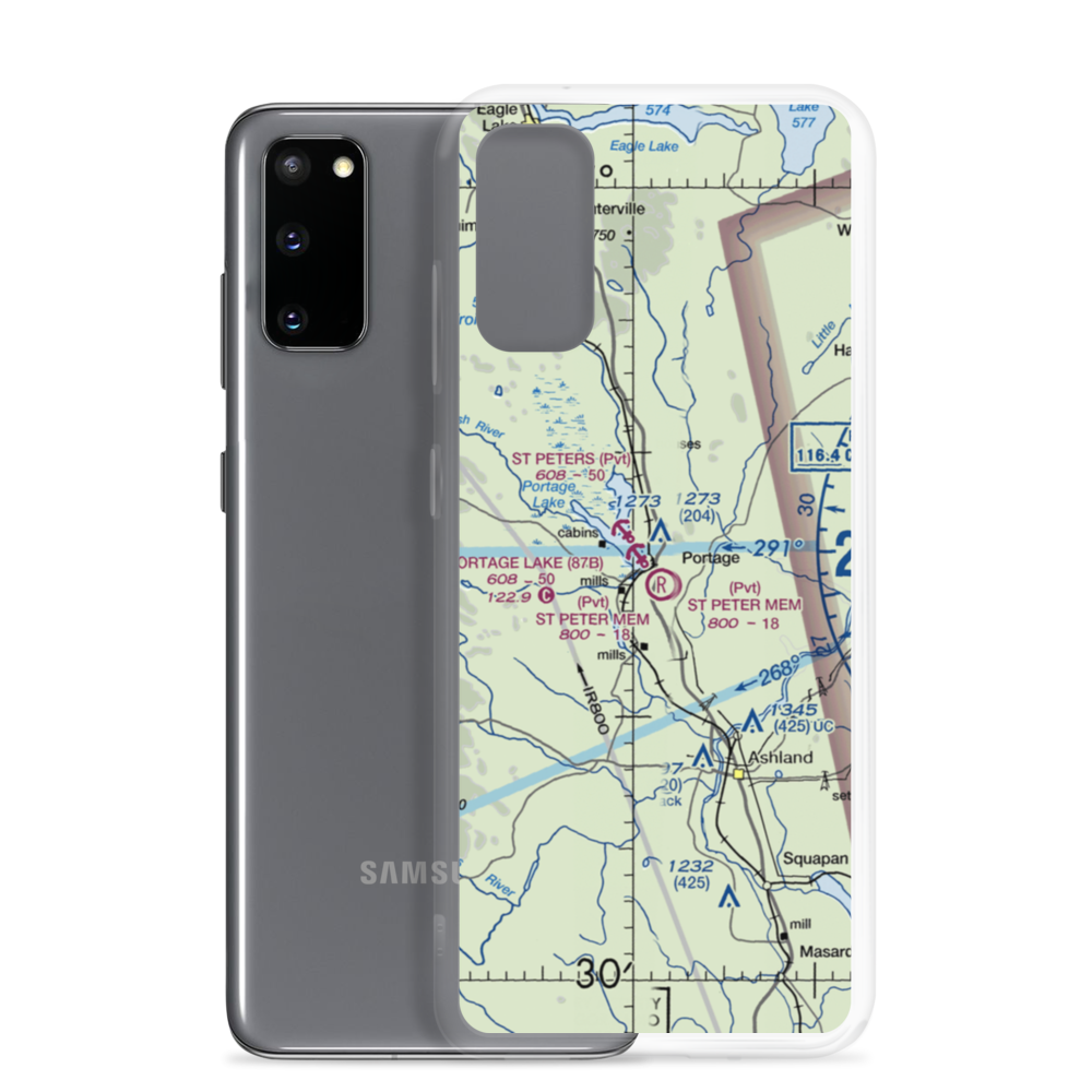 Portage Lake Municipal Seaplane Base (87B) VFR Sectional Samsung Case Samsung Galaxy S20 model shown