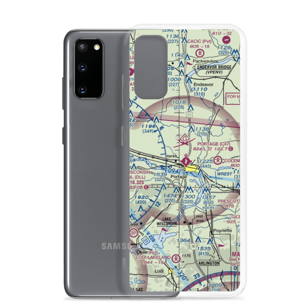 Portage Municipal Airport (C47) VFR Sectional Samsung Case Samsung Galaxy S20 model shown
