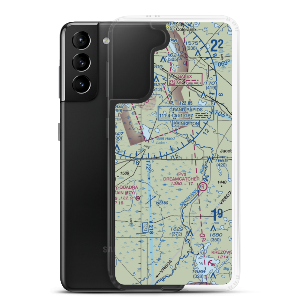 Porter Airport (8MN8) VFR Sectional Samsung Case Samsung Galaxy S21 Plus model shown