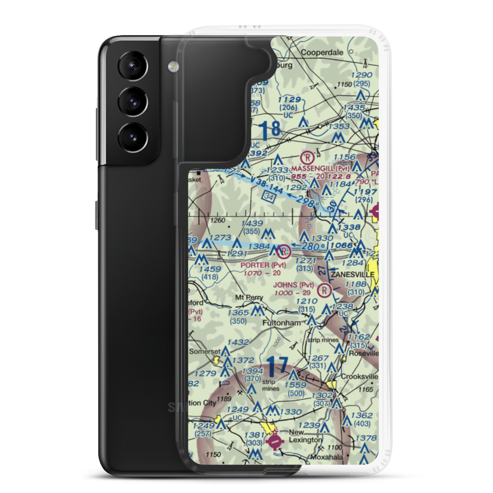 Porter Airport (OH92) VFR Sectional Samsung Case Samsung Galaxy S21 Plus model shown