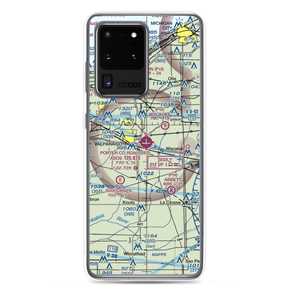 Porter County Municipal Airport (VPZ) VFR Sectional Samsung Case Samsung Galaxy S20 Ultra model shown