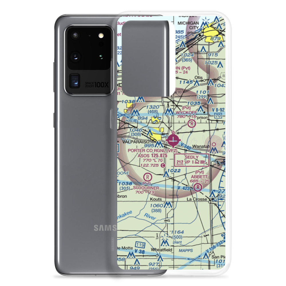 Porter County Municipal Airport (VPZ) VFR Sectional Samsung Case Samsung Galaxy S20 Ultra model shown