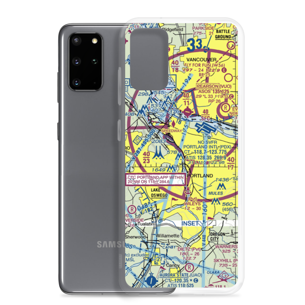 Portland Downtown Heliport (61J) VFR Sectional Samsung Case Samsung Galaxy S20 Plus model shown