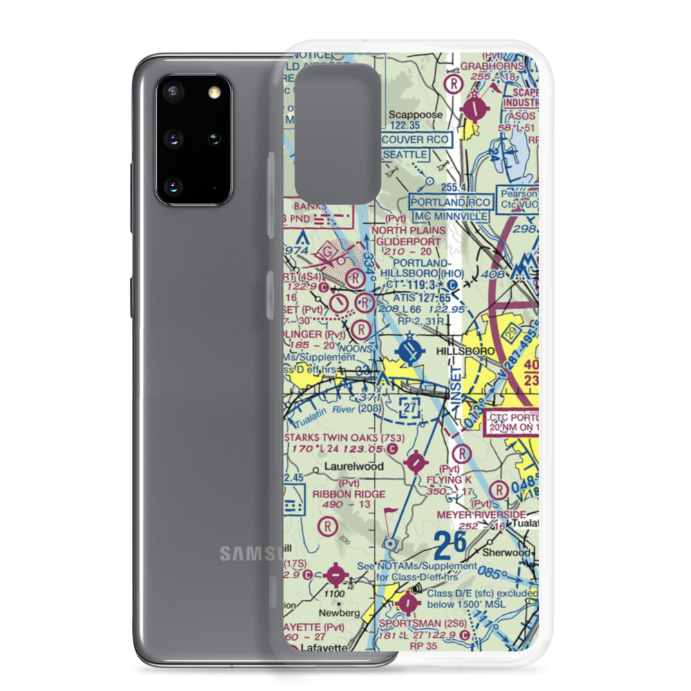Portland Hillsboro Airport (HIO) VFR Sectional Samsung Case Samsung Galaxy S20 Plus model shown