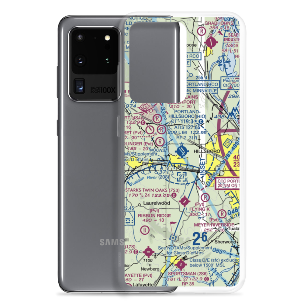 Portland Hillsboro Airport (HIO) VFR Sectional Samsung Case Samsung Galaxy S20 Ultra model shown
