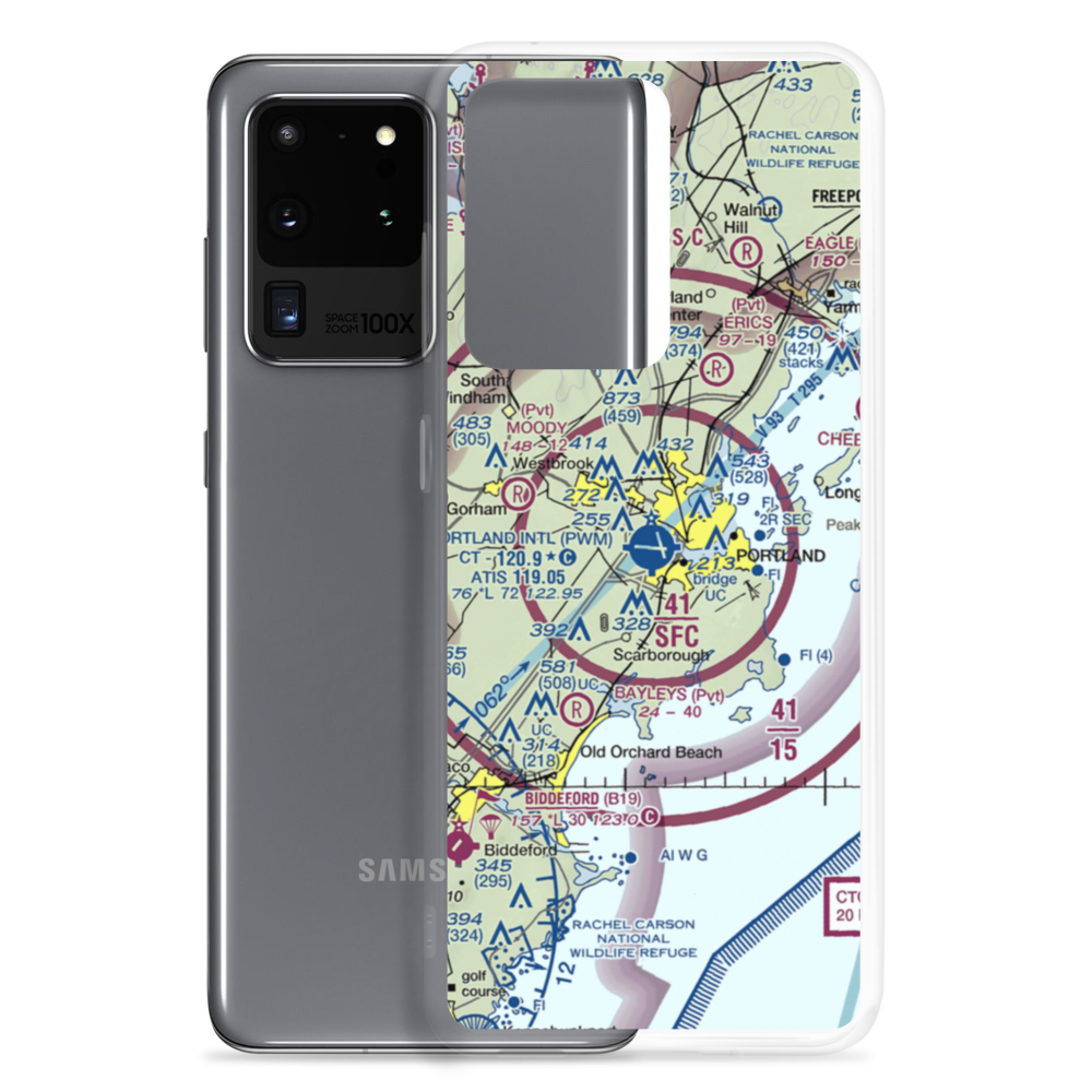 Portland International Jetport (PWM) VFR Sectional Samsung Case Samsung Galaxy S20 Ultra model shown