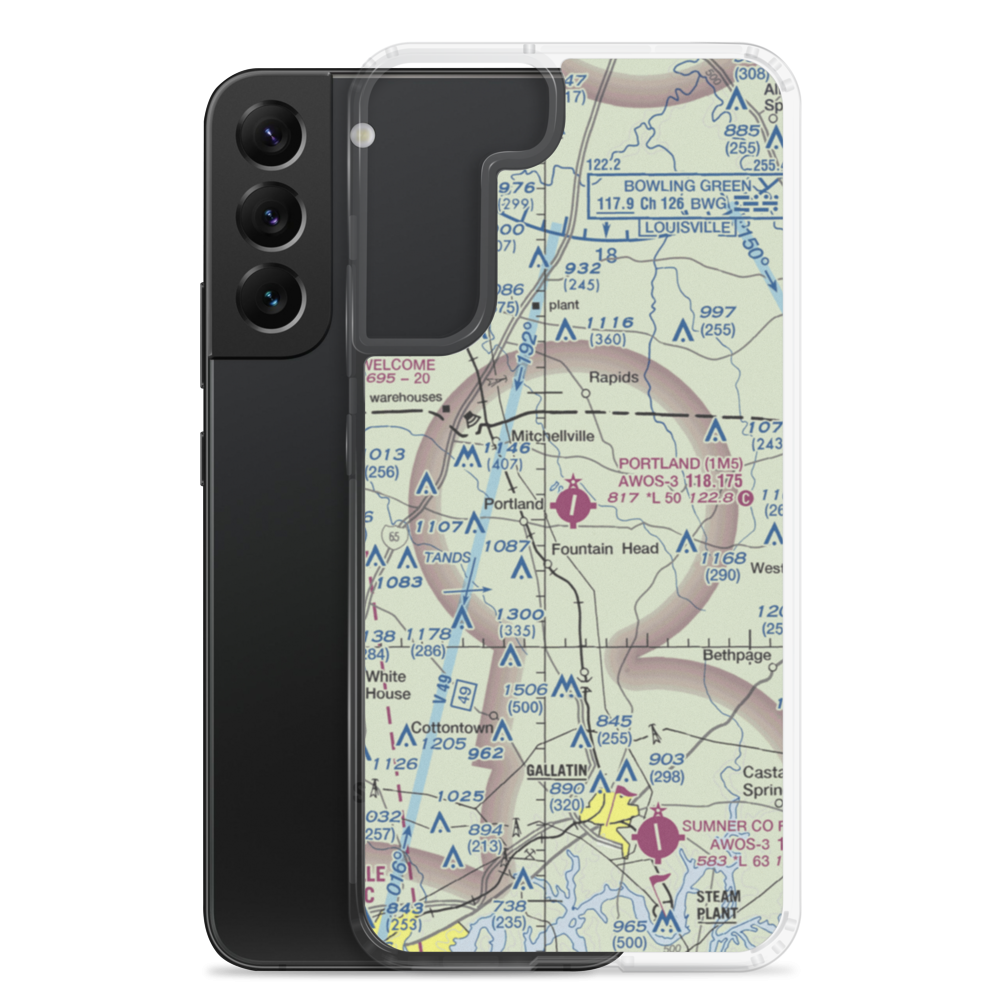 Portland Municipal Airport (1M5) VFR Sectional Samsung Case Samsung Galaxy S22 Plus model shown