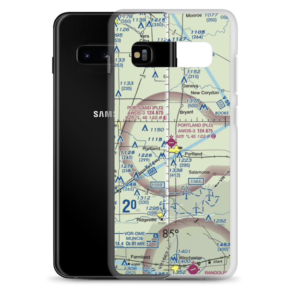 Portland Municipal Airport (PLD) VFR Sectional Samsung Case Samsung Galaxy S10+ model shown
