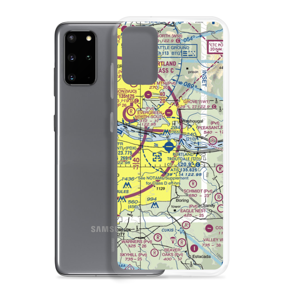 Portland Troutdale Airport (TTD) VFR Sectional Samsung Case Samsung Galaxy S20 Plus model shown