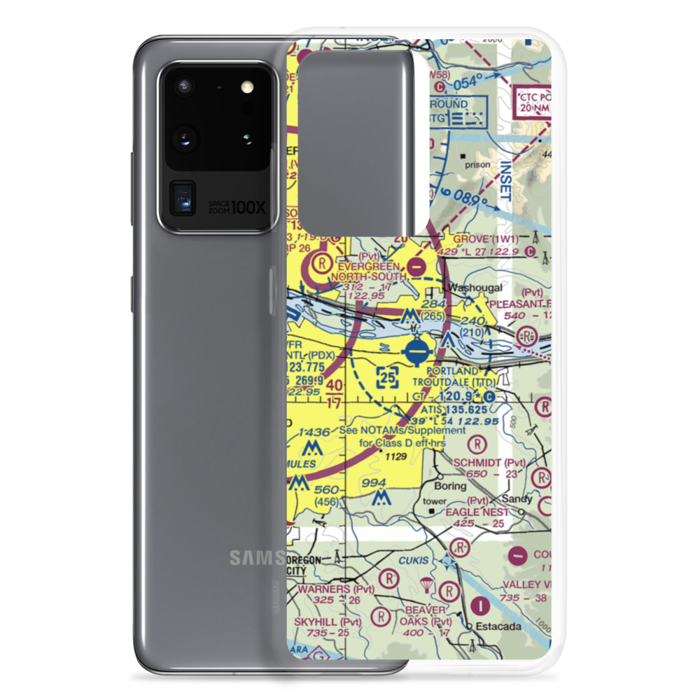 Portland Troutdale Airport (TTD) VFR Sectional Samsung Case Samsung Galaxy S20 Ultra model shown