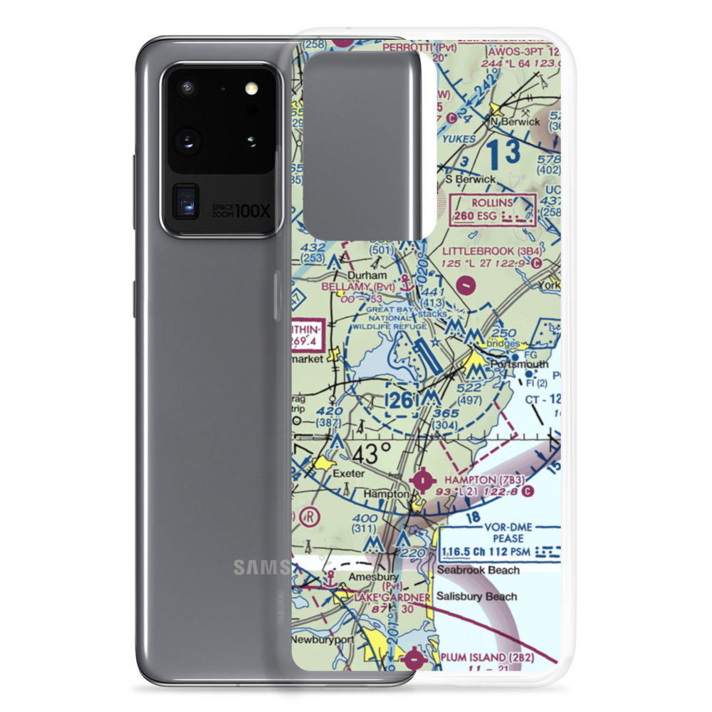 Portsmouth International at Pease Airport (PSM) VFR Sectional Samsung Case Samsung Galaxy S20 Ultra model shown