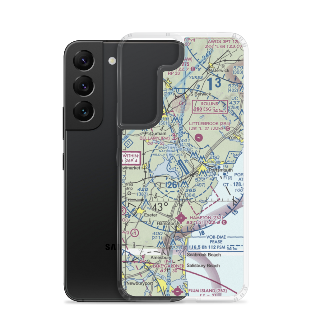 Portsmouth International at Pease Airport (PSM) VFR Sectional Samsung Case Samsung Galaxy S22 model shown