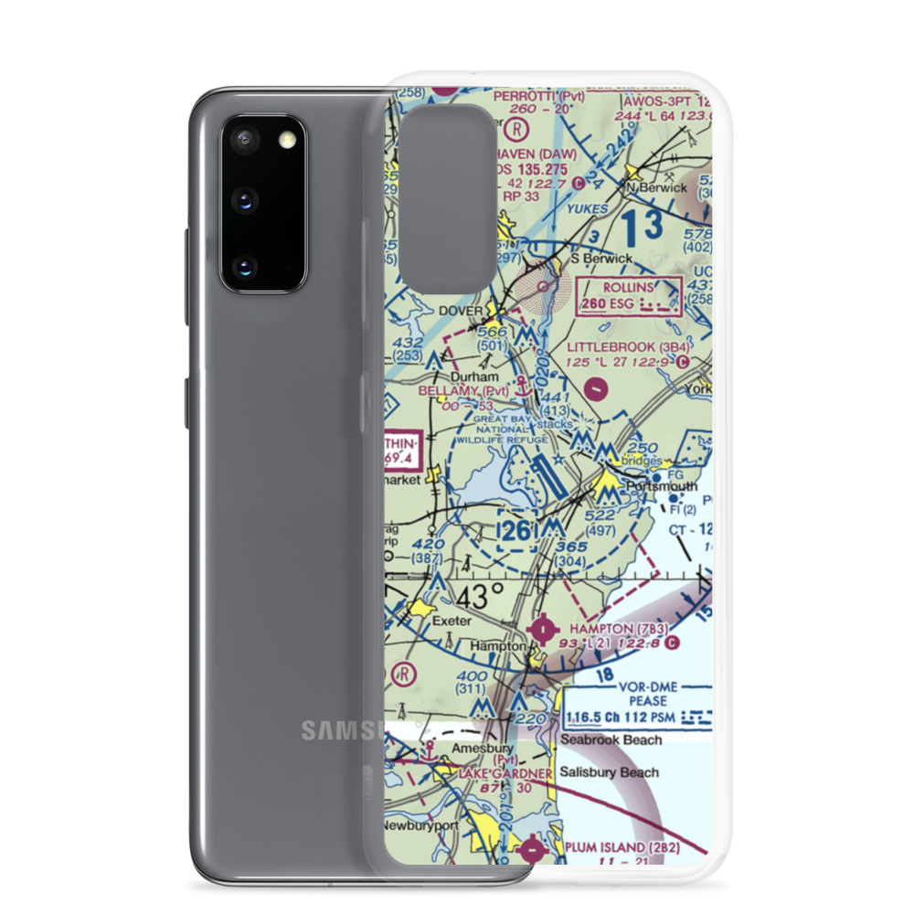 Portsmouth International at Pease Airport (PSM) VFR Sectional Samsung Case Samsung Galaxy S20 model shown