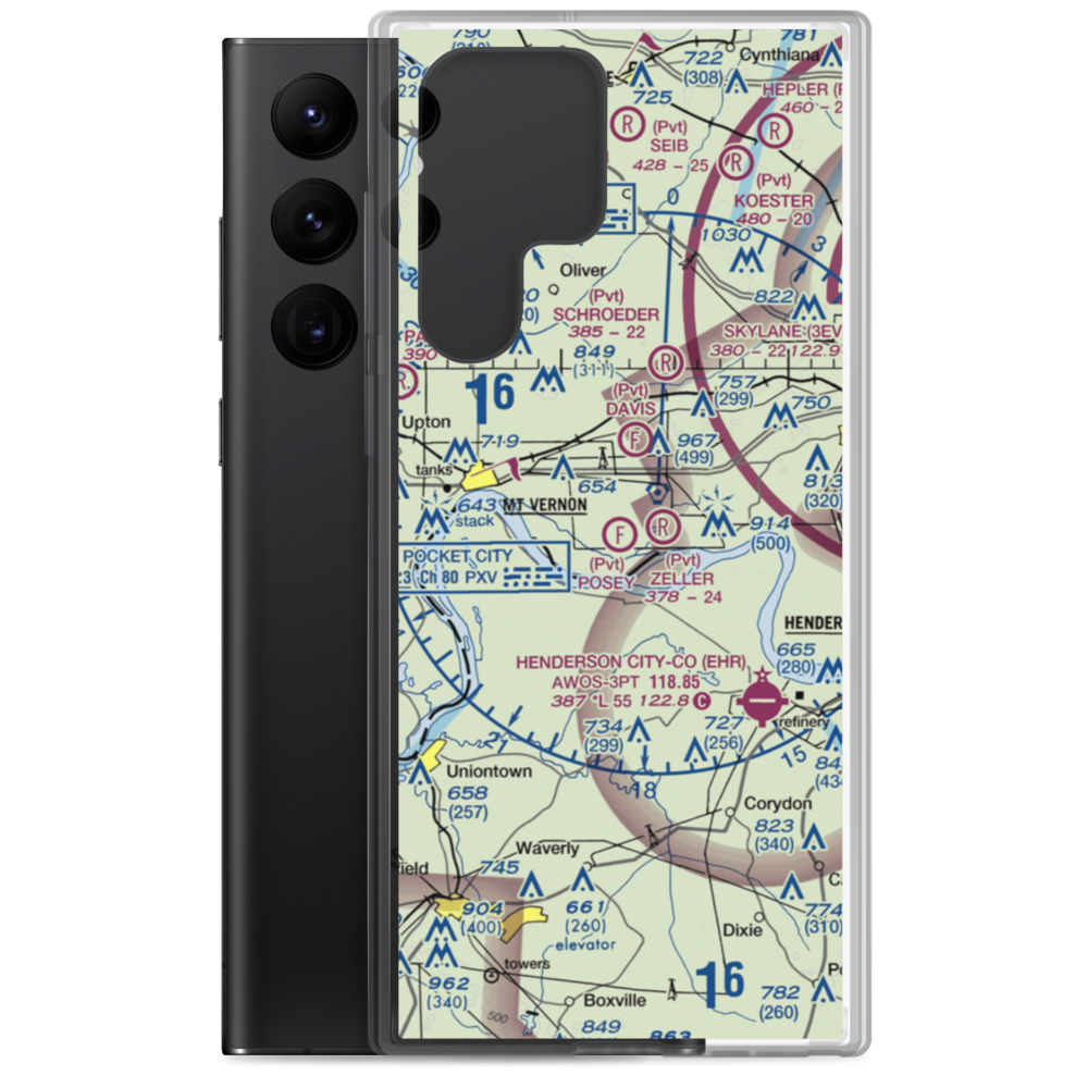 Posey Patch Ultralightport (59II) VFR Sectional Samsung Case Samsung Galaxy S22 Ultra model shown