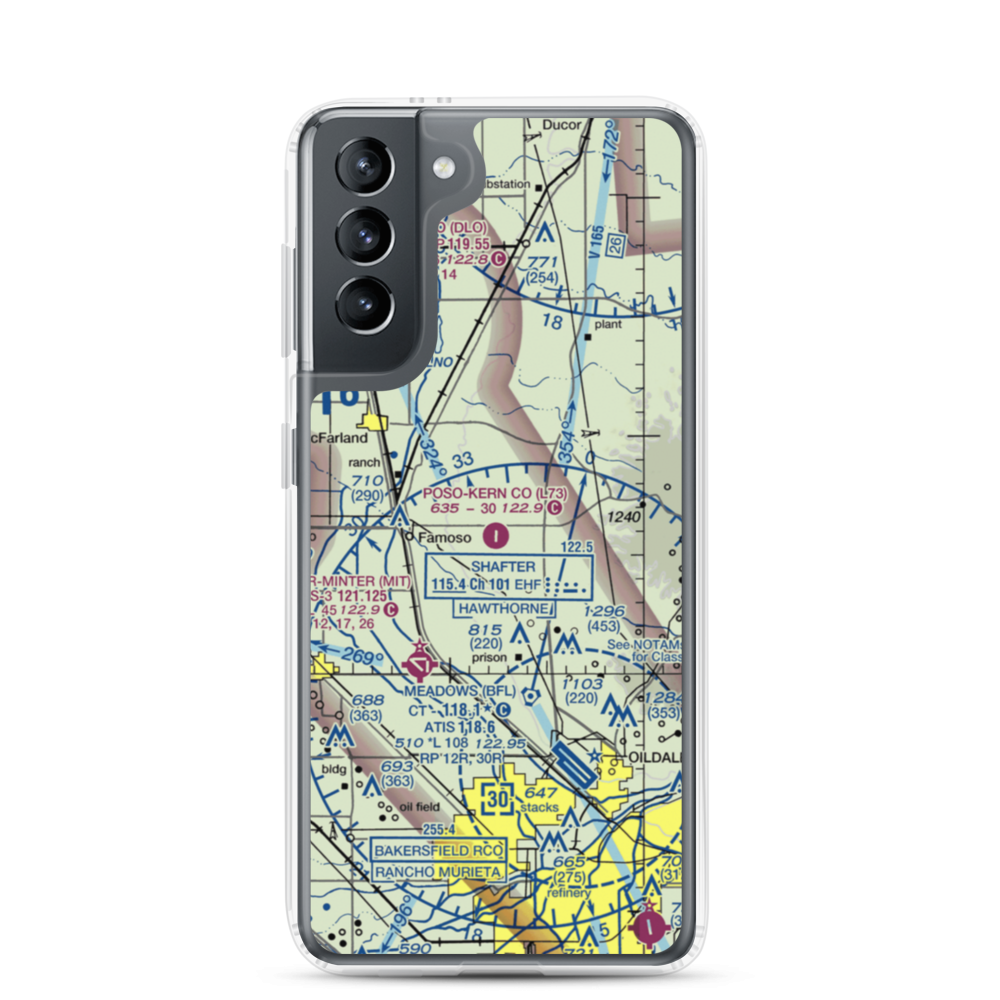 Poso Kern County Airport (L73) VFR Sectional Samsung Case Samsung Galaxy S21 model shown