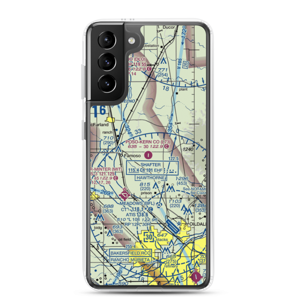Poso Kern County Airport (L73) VFR Sectional Samsung Case Samsung Galaxy S21 Plus model shown