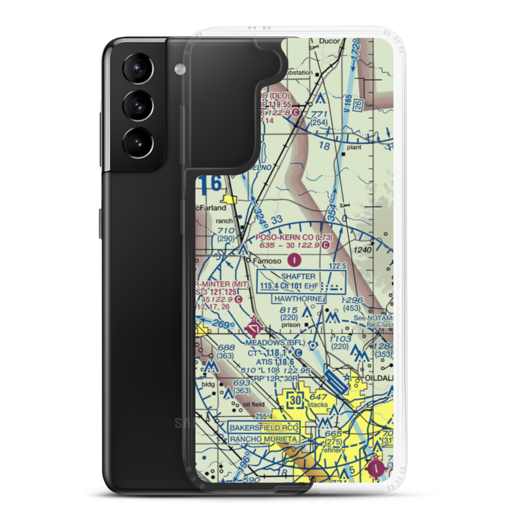 Poso Kern County Airport (L73) VFR Sectional Samsung Case Samsung Galaxy S21 Plus model shown
