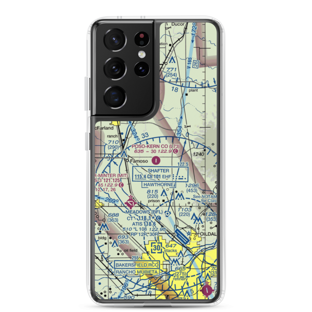 Poso Kern County Airport (L73) VFR Sectional Samsung Case Samsung Galaxy S21 Ultra model shown