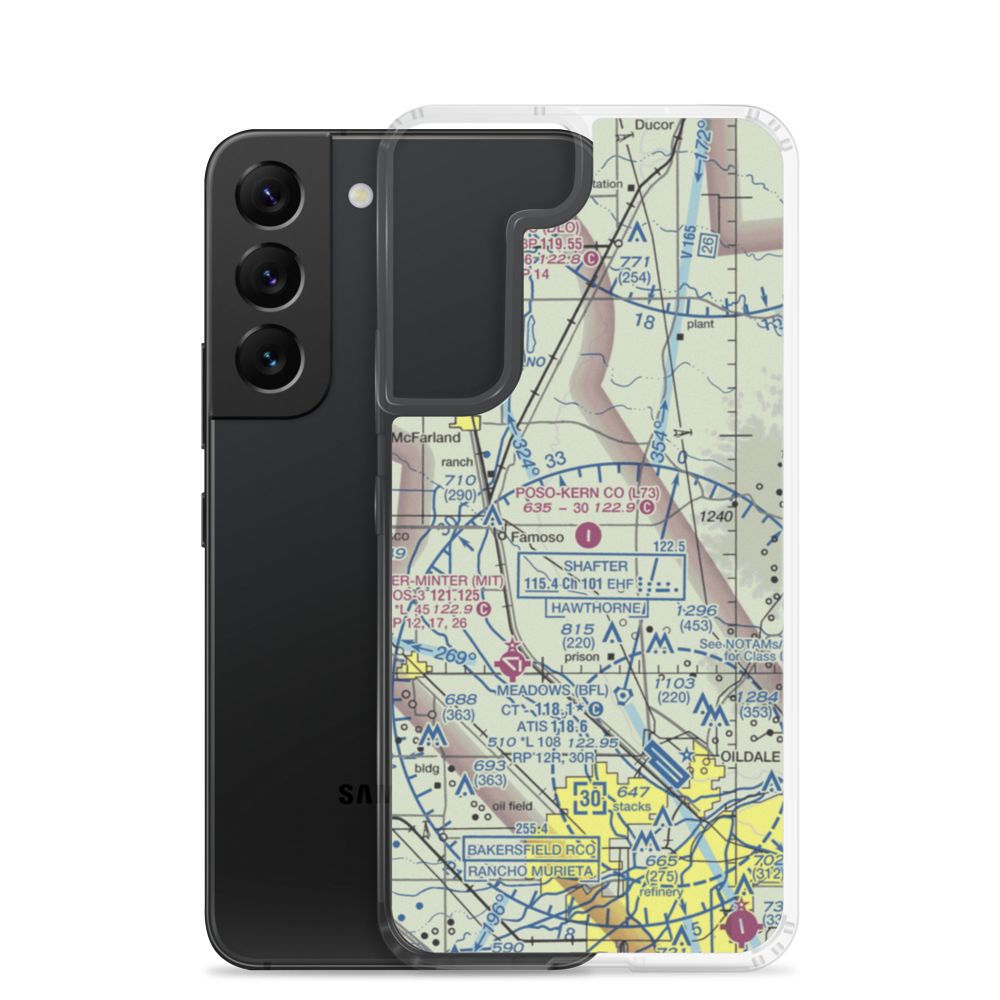 Poso Kern County Airport (L73) VFR Sectional Samsung Case Samsung Galaxy S22 model shown