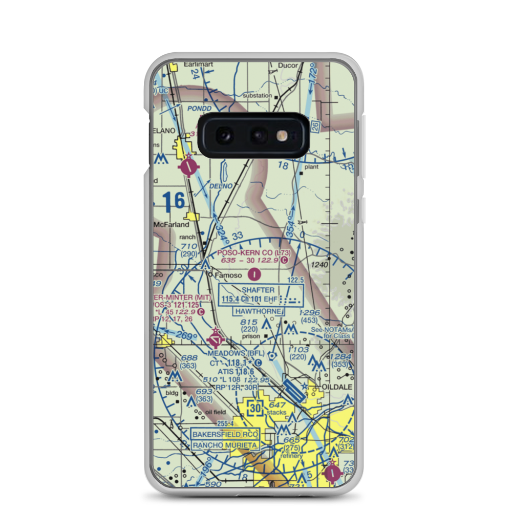 Poso Kern County Airport (L73) VFR Sectional Samsung Case Samsung Galaxy S10e model shown