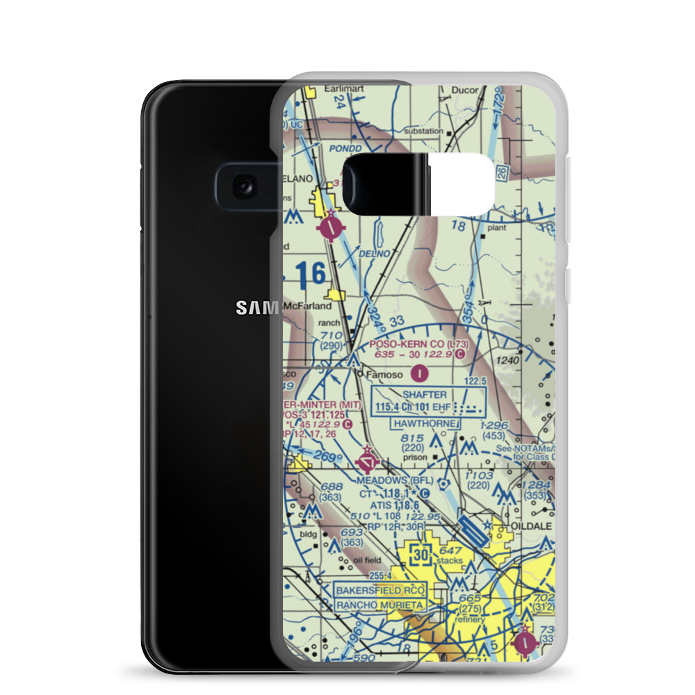 Poso Kern County Airport (L73) VFR Sectional Samsung Case Samsung Galaxy S10e model shown