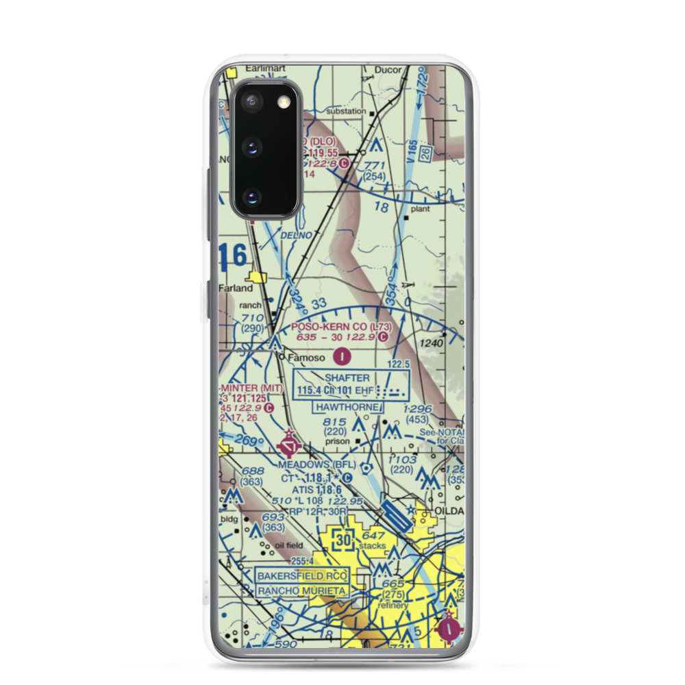 Poso Kern County Airport (L73) VFR Sectional Samsung Case Samsung Galaxy S20 model shown