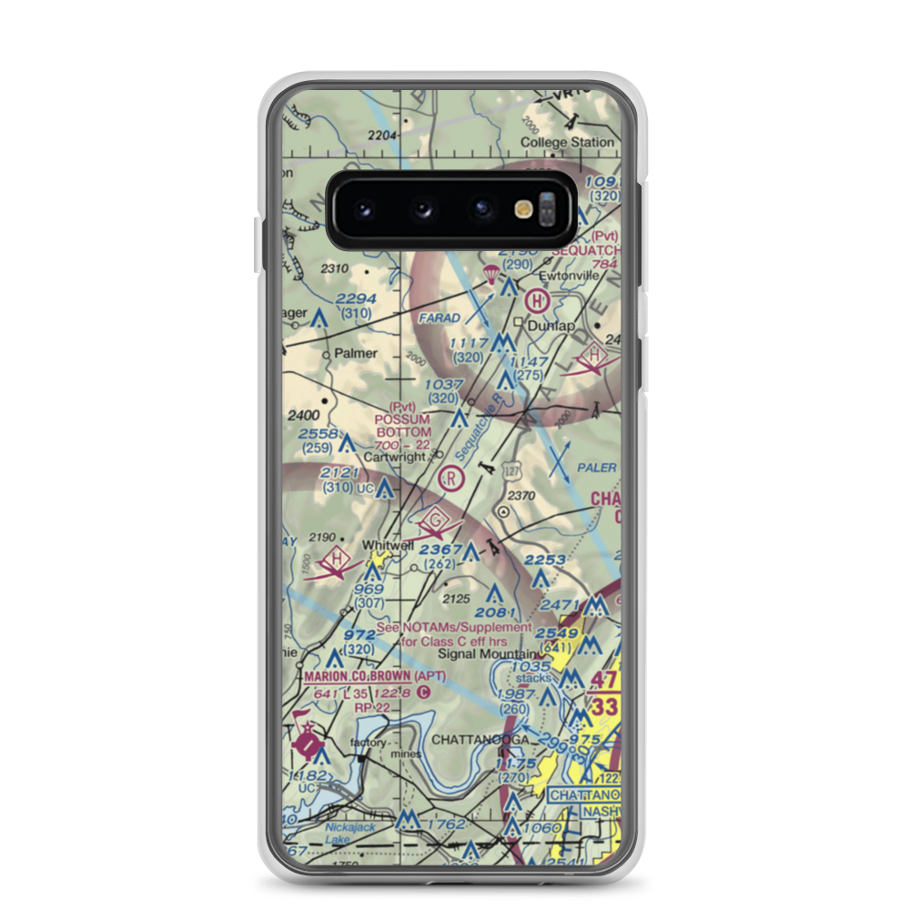 Possum Bottom Airport (TN89) VFR Sectional Samsung Case Samsung Galaxy S10 model shown