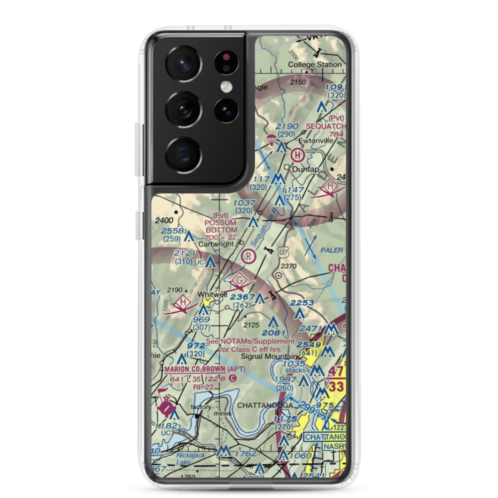 Possum Bottom Airport (TN89) VFR Sectional Samsung Case Samsung Galaxy S21 Ultra model shown