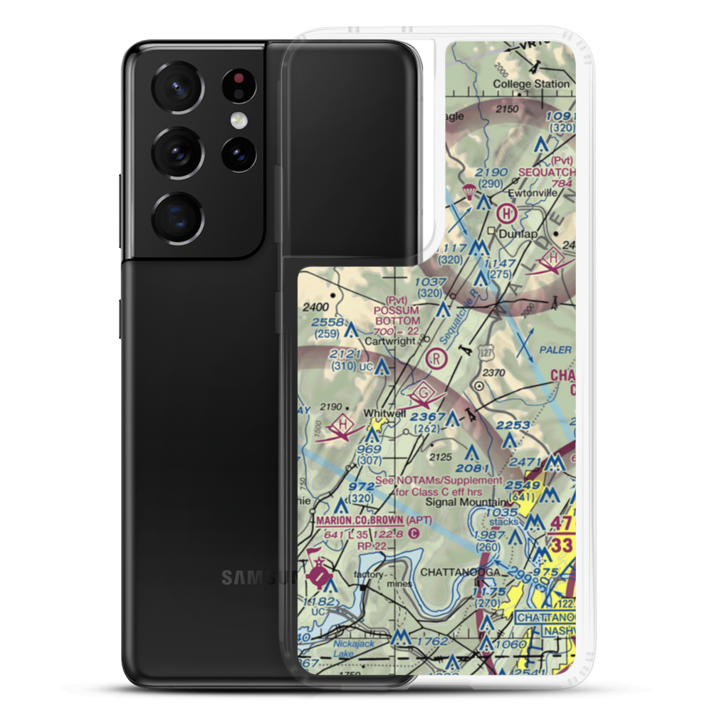 Possum Bottom Airport (TN89) VFR Sectional Samsung Case Samsung Galaxy S21 Ultra model shown