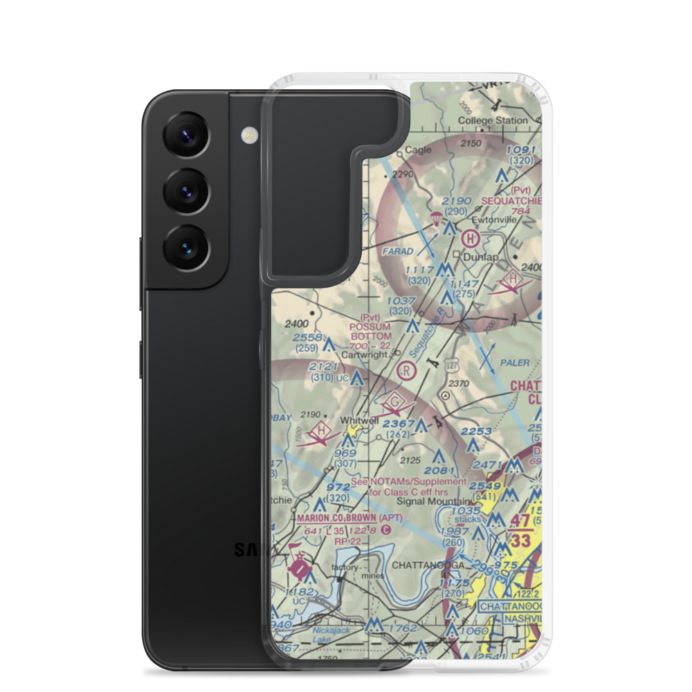 Possum Bottom Airport (TN89) VFR Sectional Samsung Case Samsung Galaxy S22 model shown