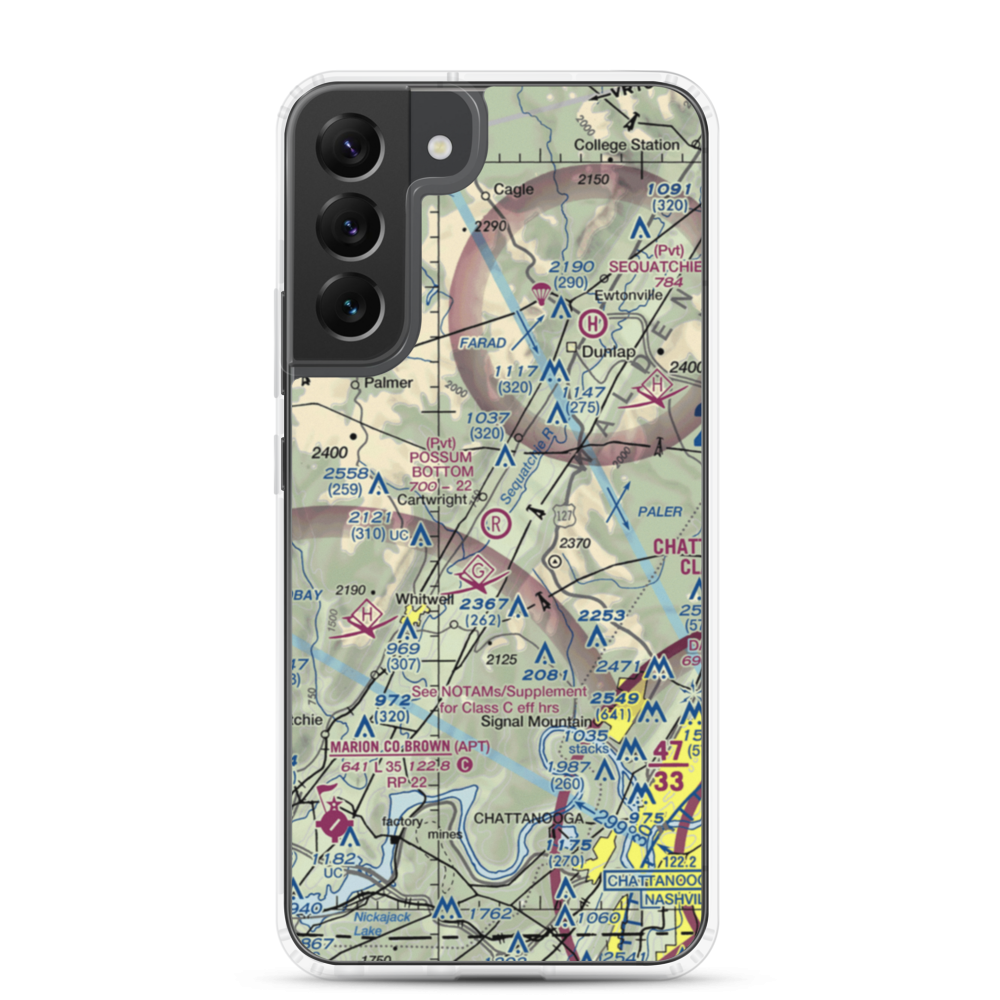 Possum Bottom Airport (TN89) VFR Sectional Samsung Case Samsung Galaxy S22 Plus model shown