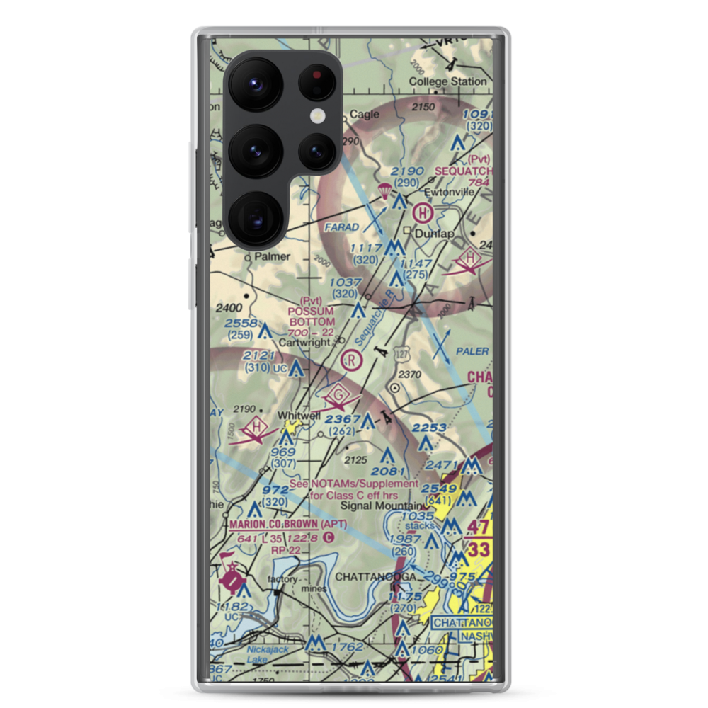 Possum Bottom Airport (TN89) VFR Sectional Samsung Case Samsung Galaxy S22 Ultra model shown