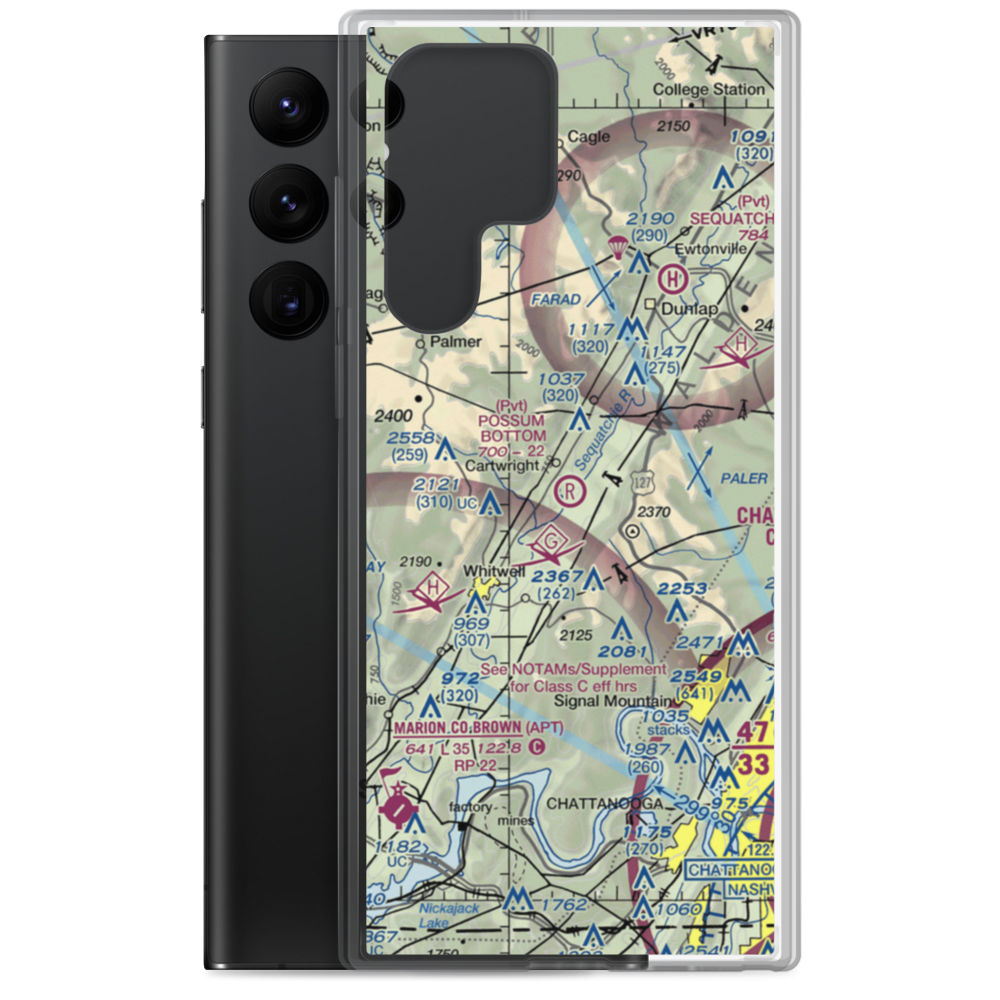 Possum Bottom Airport (TN89) VFR Sectional Samsung Case Samsung Galaxy S22 Ultra model shown