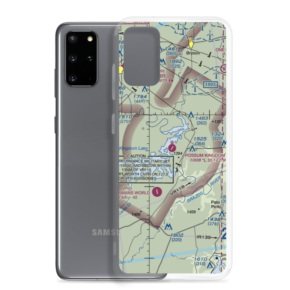Possum Kingdom Airport (F35) VFR Sectional Samsung Case Samsung Galaxy S20 Plus model shown