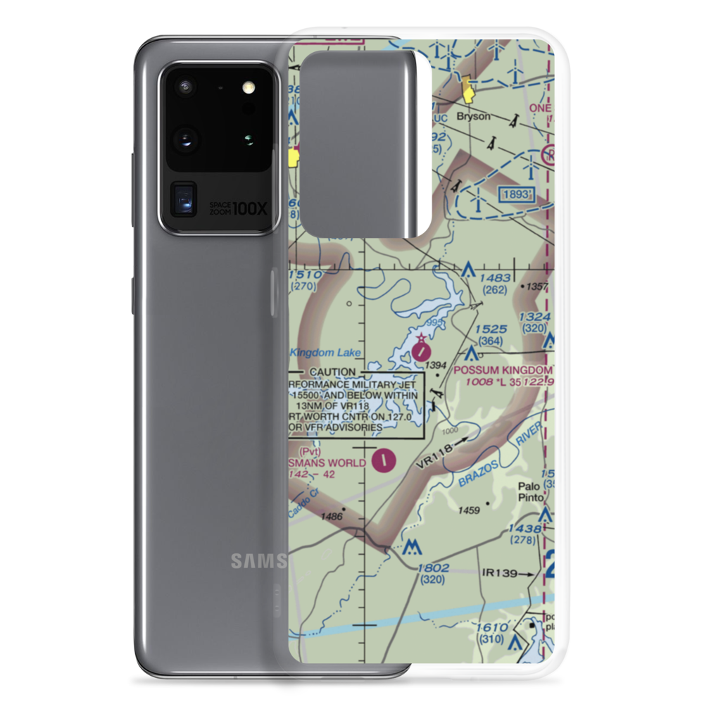 Possum Kingdom Airport (F35) VFR Sectional Samsung Case Samsung Galaxy S20 Ultra model shown