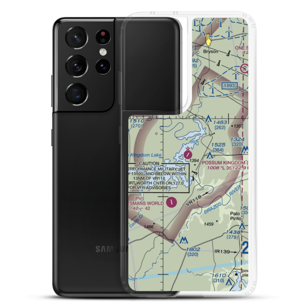 Possum Kingdom Airport (F35) VFR Sectional Samsung Case Samsung Galaxy S21 Ultra model shown