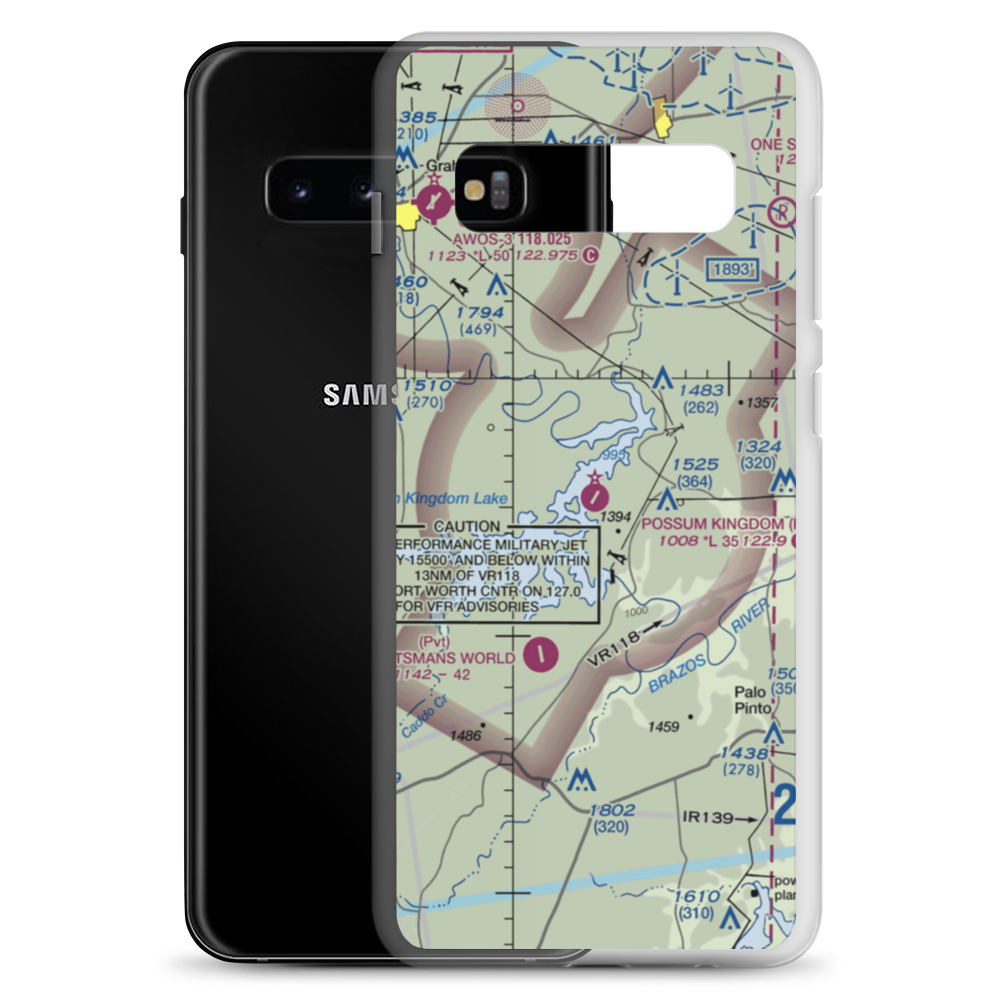 Possum Kingdom Airport (F35) VFR Sectional Samsung Case Samsung Galaxy S10+ model shown