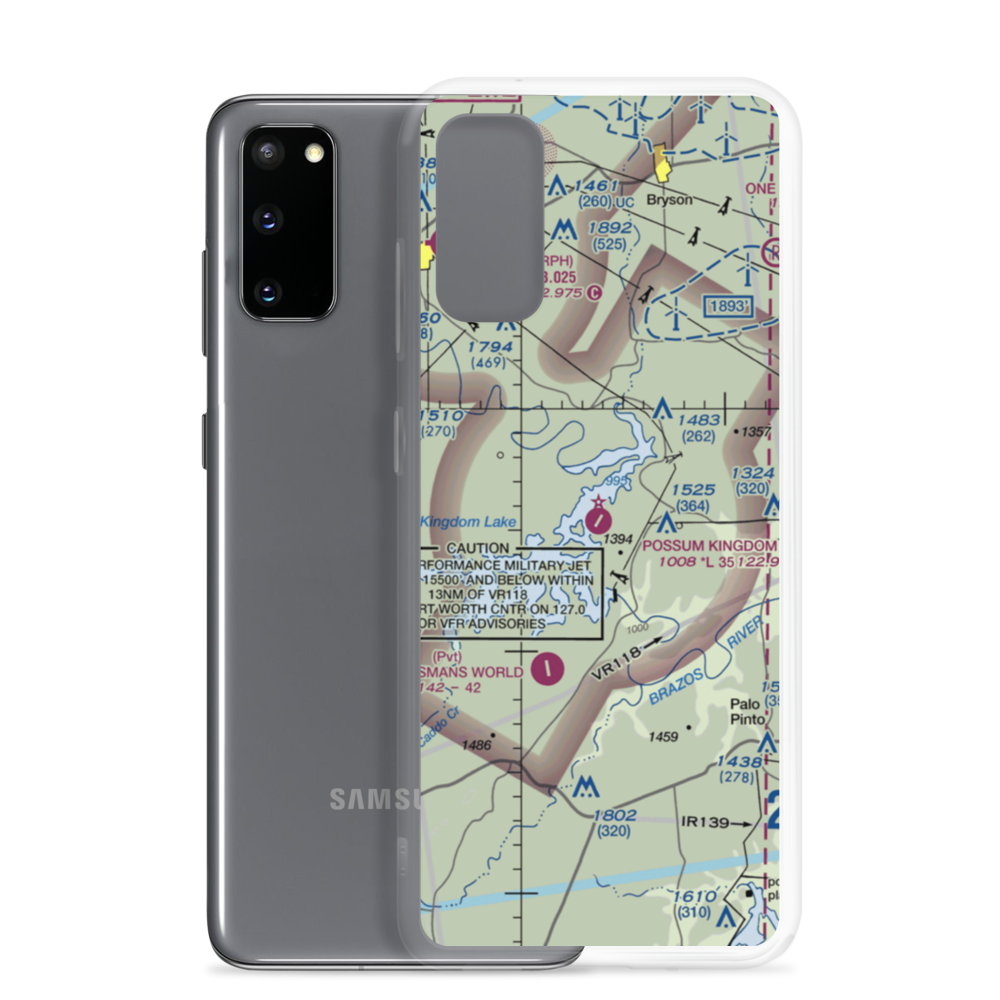 Possum Kingdom Airport (F35) VFR Sectional Samsung Case Samsung Galaxy S20 model shown