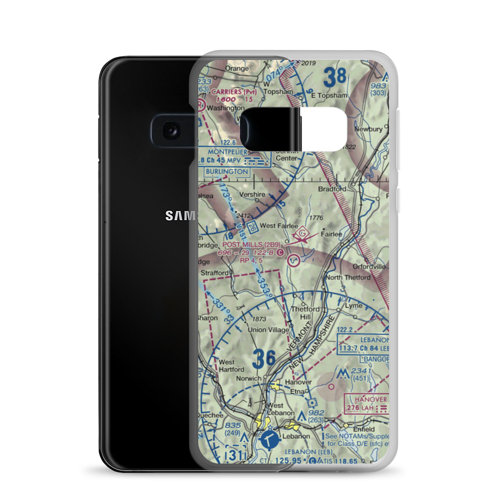 Post Mills Airport (2B9) VFR Sectional Samsung Case Samsung Galaxy S10e model shown