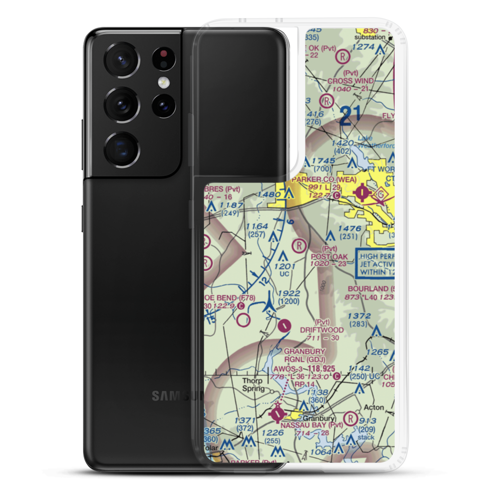 Post Oak Airfield (TA19) VFR Sectional Samsung Case Samsung Galaxy S21 Ultra model shown