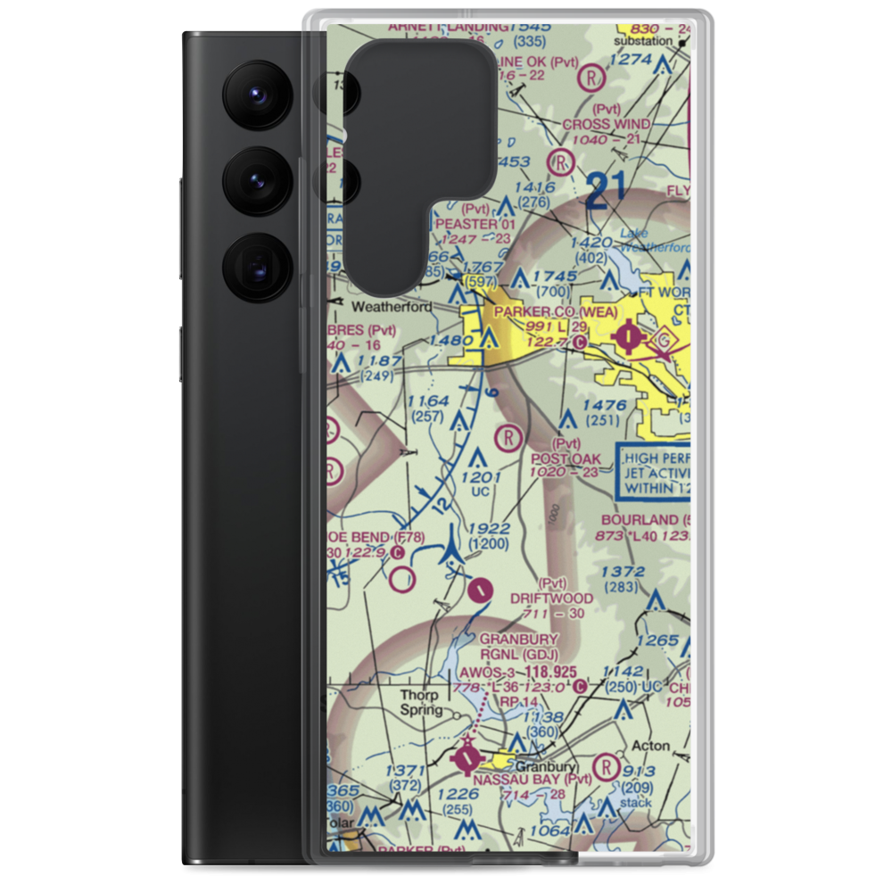 Post Oak Airfield (TA19) VFR Sectional Samsung Case Samsung Galaxy S22 Ultra model shown