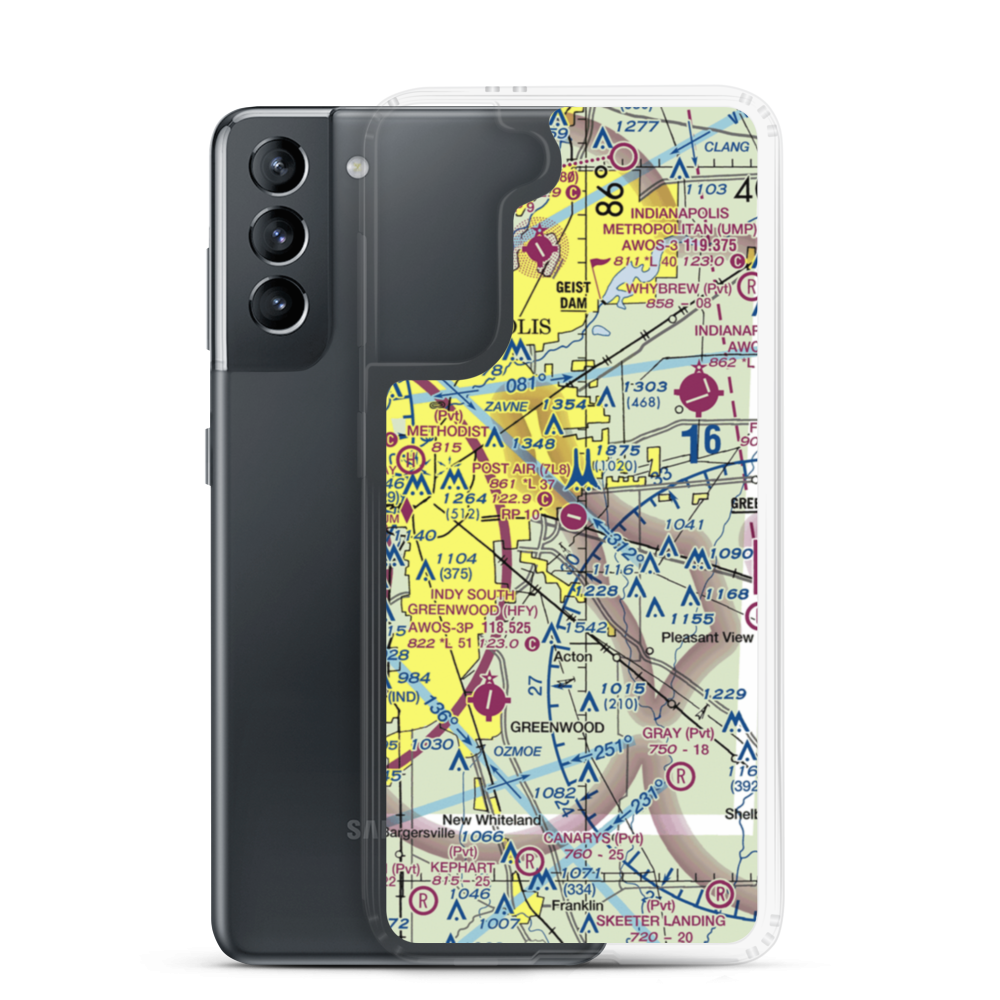 Post-Air Airport (7L8) VFR Sectional Samsung Case Samsung Galaxy S21 model shown