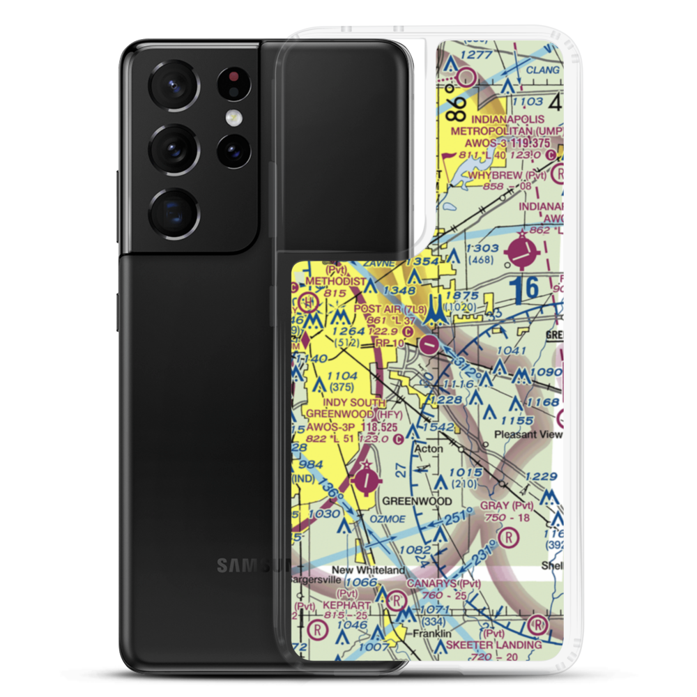 Post-Air Airport (7L8) VFR Sectional Samsung Case Samsung Galaxy S21 Ultra model shown