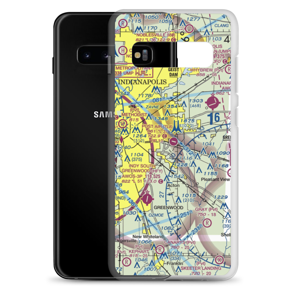 Post-Air Airport (7L8) VFR Sectional Samsung Case Samsung Galaxy S10+ model shown