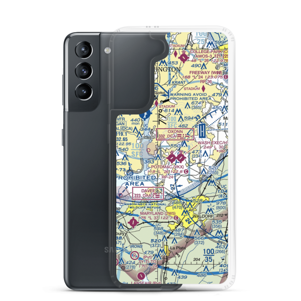 Potomac Airfield (VKX) VFR Sectional Samsung Case Samsung Galaxy S21 model shown