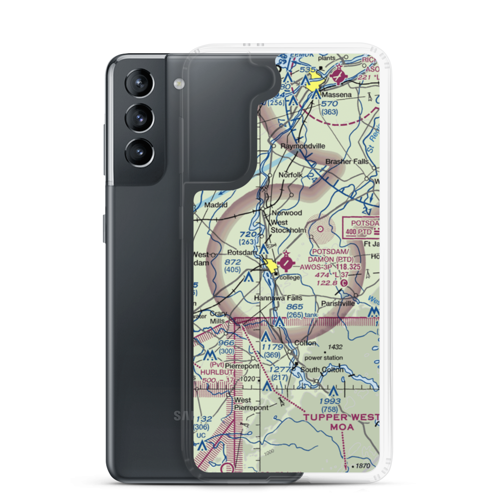 Potsdam Municipal-Damon field (PTD) VFR Sectional Samsung Case Samsung Galaxy S21 model shown