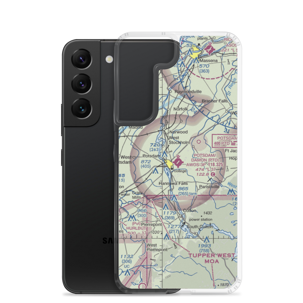 Potsdam Municipal-Damon field (PTD) VFR Sectional Samsung Case Samsung Galaxy S22 model shown