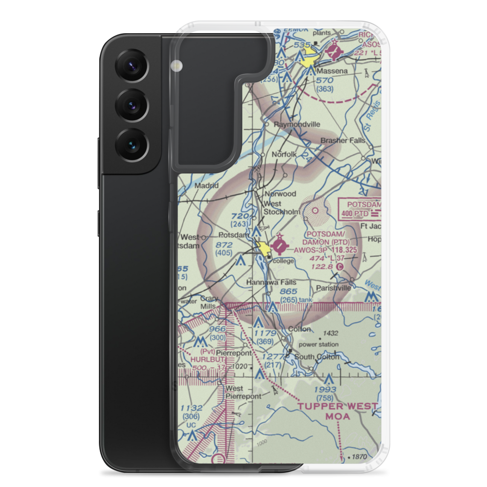 Potsdam Municipal-Damon field (PTD) VFR Sectional Samsung Case Samsung Galaxy S22 Plus model shown